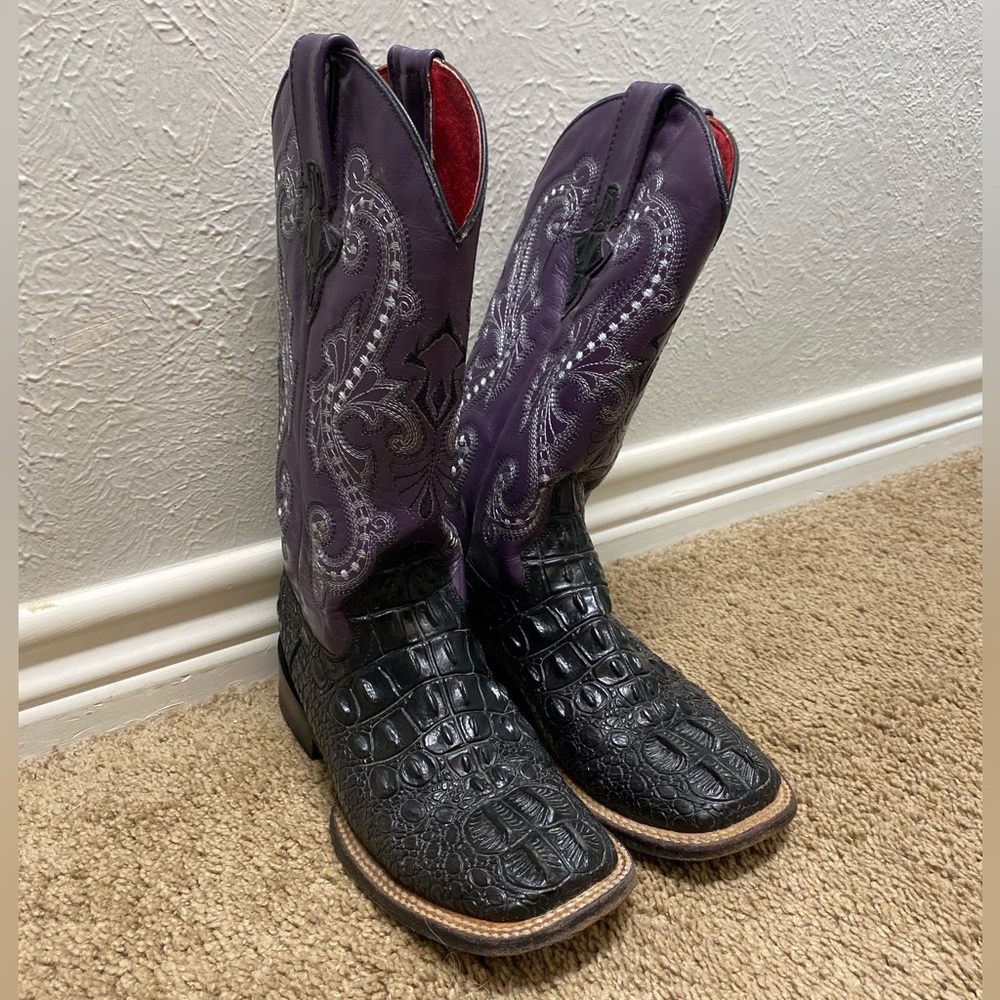 Ferrini Women's Print Hornback Caiman Western Boot